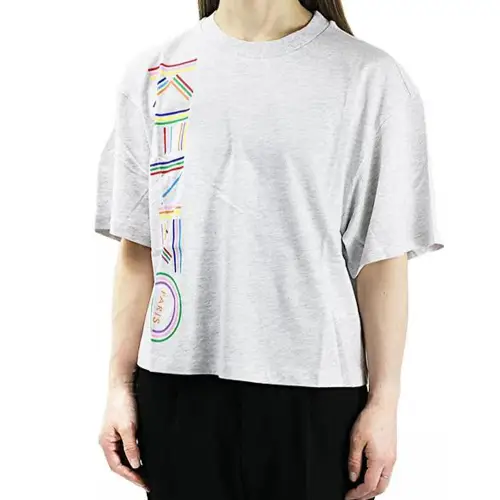 KENZO T Shirts Women's Gray Crew Neck Moderate Straight Fit
