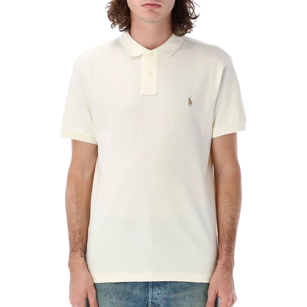 Polo Ralph Lauren SS24 Polo Shirt Custom Slim Fit Men's Cream