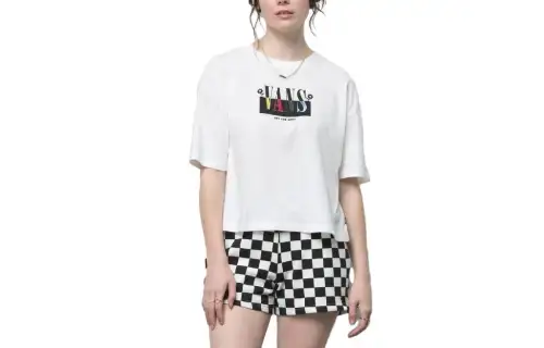 Vans Always Late Relaxed Boxy Tee T Shirt Women's White