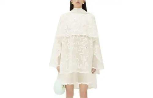 Bottega Veneta FW23 Long Sleeved Dress Women's Ecru