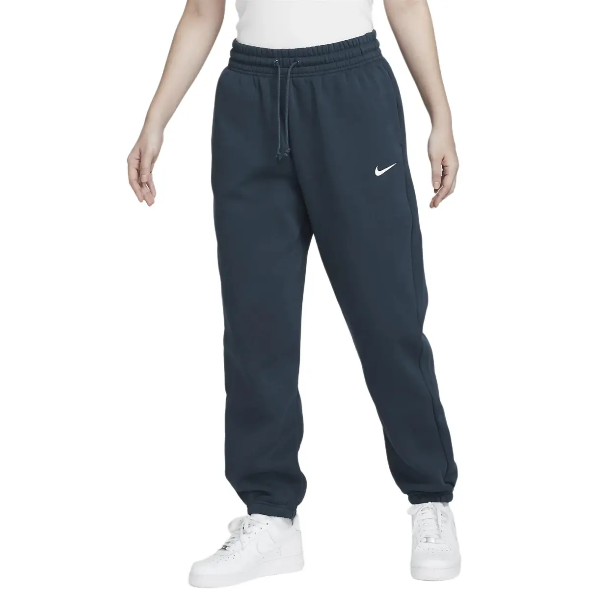 Nike Sportswear Phoenix Fleece Brand Logo, Solid Color, Lace Up, Fleece Lined Knitted Sweatpants Women's