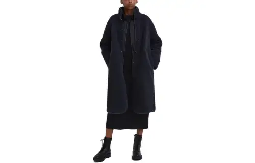 UNIQLO X Clare Waight Keller Coats Women's Black Stand Collar Moderate Straight Fit