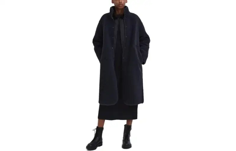 UNIQLO X Clare Waight Keller Coats Women's Black Stand Collar Moderate Straight Fit