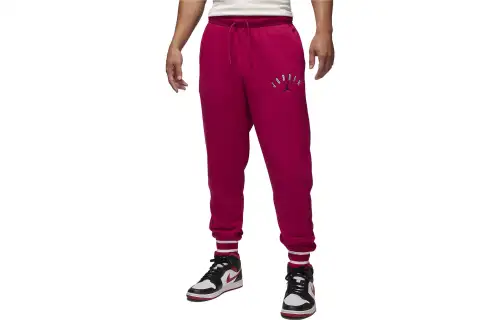 Jordan Knitted Sweatpants Men's Red Moderate Cuffed Pants