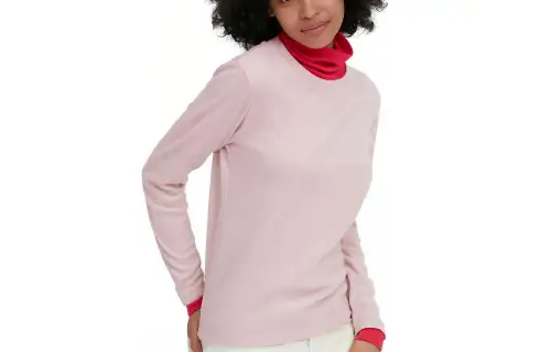 UNIQLO Knitwear Women's 11 Pink Crew Neck Moderate Base Layer