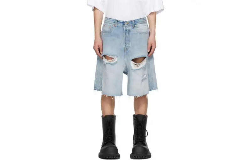 Vetements Denim Shorts Men's Light Blue Moderate