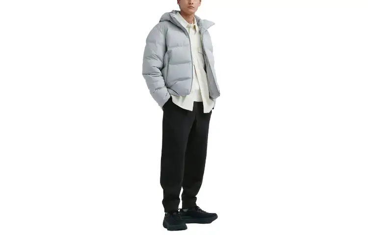 UNIQLO Casual Pants Men's Navy Blue Thickened Straight Fit Pants