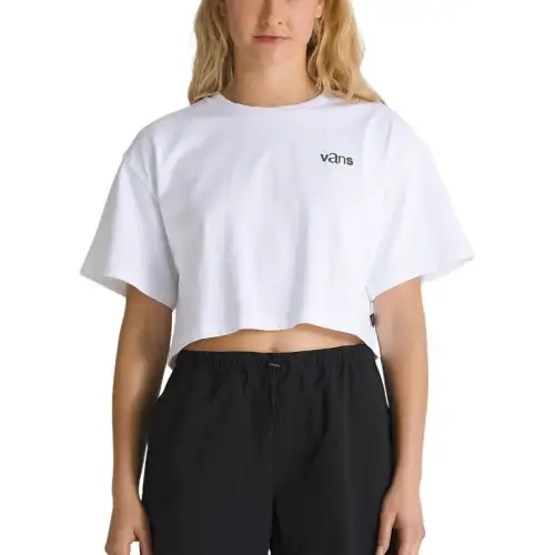 Vans Drop Shoulder Sleeve T Shirt Women's White