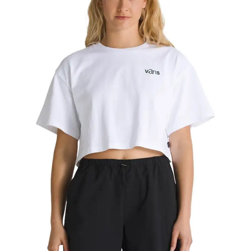 Vans Drop Shoulder Sleeve T Shirt Women's White