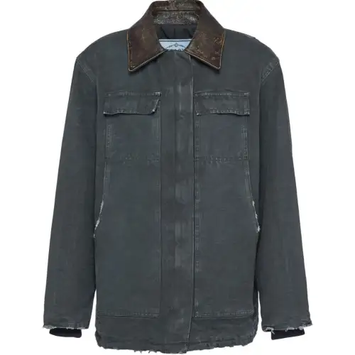 Prada distressed canvas jacket