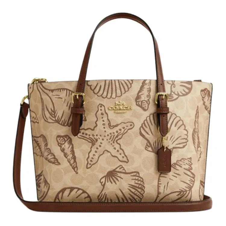 COACH Mollie Artificial Leather Tote Bag, Shopping Bag, Shoulder Bag, Crossbody Bag, Handbag 25 Women's Sand Yellow