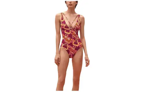 HERMES One Piece Swimsuits Women's Multicolor Triangle One Piece Swimsuit