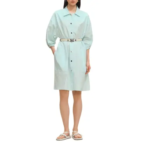 HERMES FW25 Short Sleeved Dress Women's Green