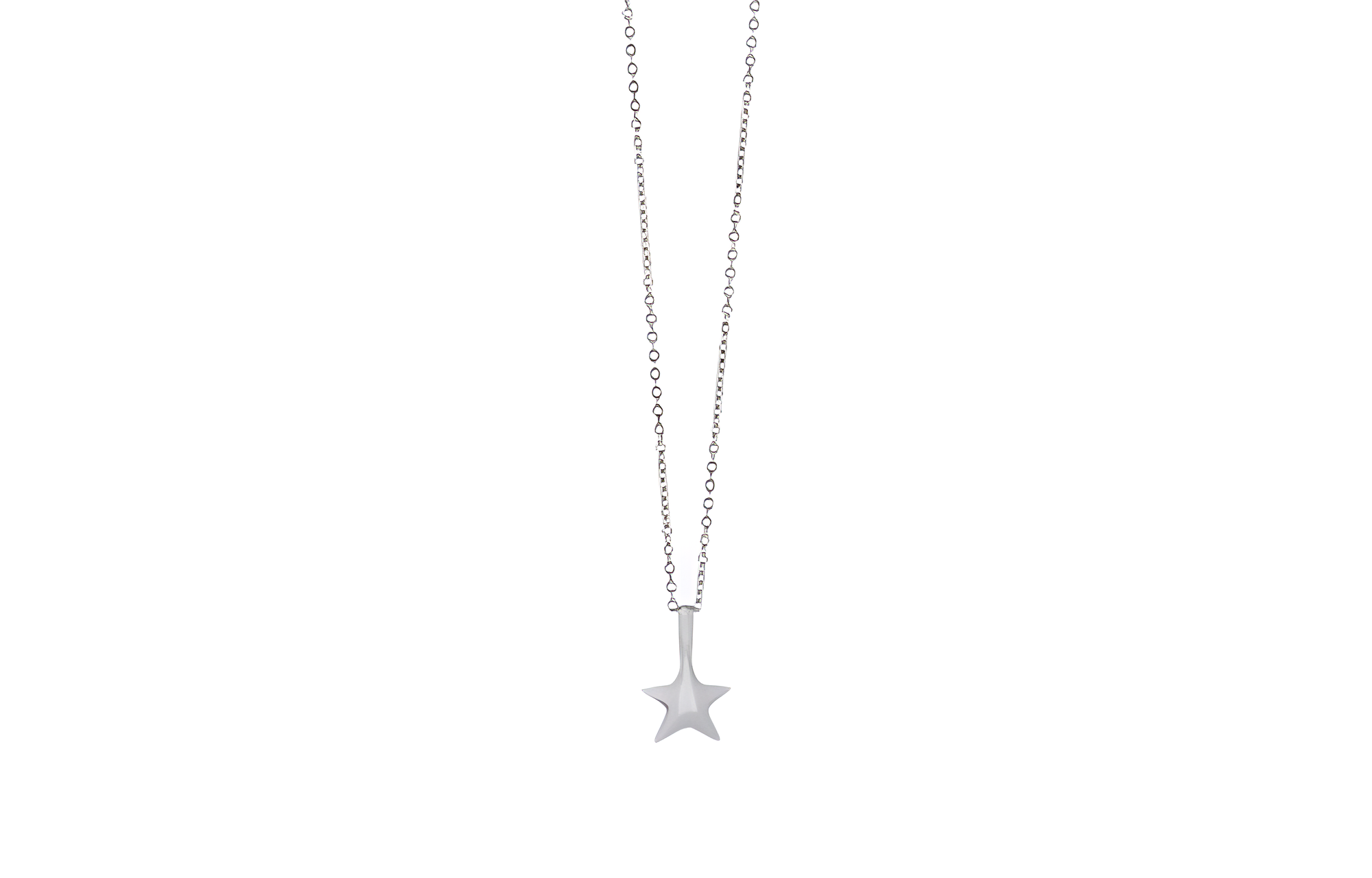 SAINT LAURENT 18K Gray Gold Necklaces Unisex Silver