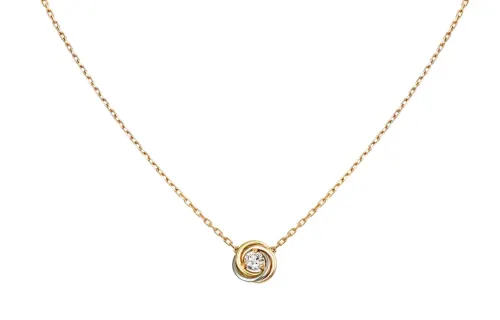 Cartier 10s 18K Gold Trinity Diamond Necklace