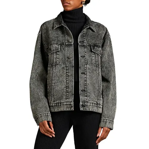Balenciaga Denim Jacket Women's Gray Black