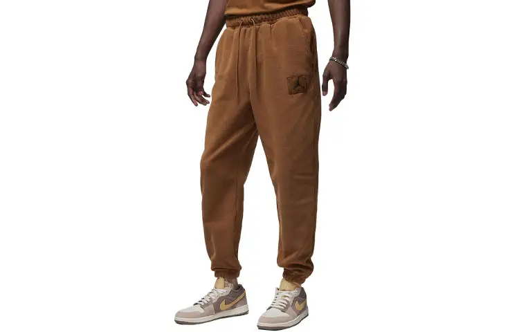 Jordan Knitted Sweatpants Men's Tan Moderate Cuffed Pants