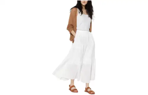 UNIQLO Casual Long Skirt Women's White