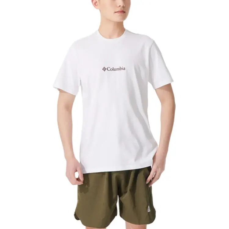 Columbia T-Shirts Men's White Crew Neck Moderate