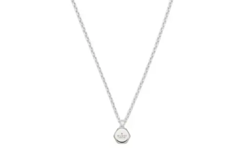 GUCCI Sterling Silver Trademark-pendant Necklace