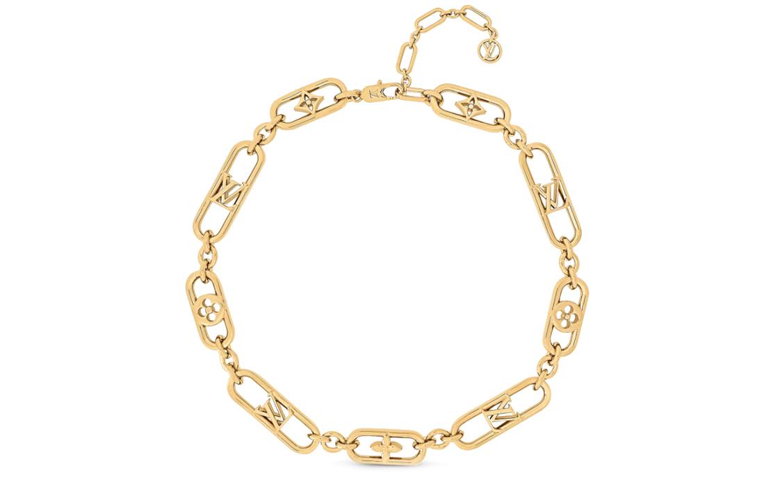 LOUIS VUITTON Louis Vuitton My LV Chain Monogram Flower Adjustable Necklace Women's Gold