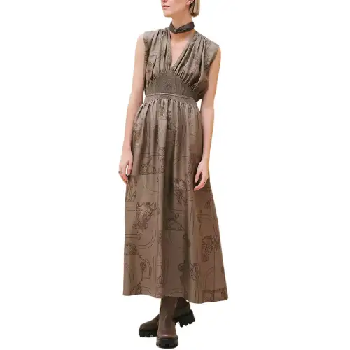 HERMES SS25 Sleeveless Dress Women's Gray