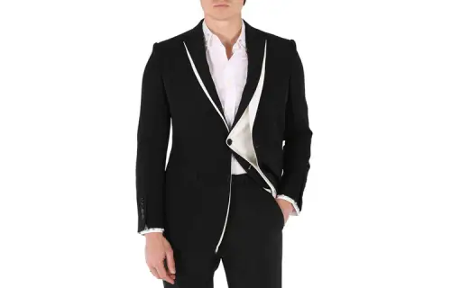 Burberry Business Suits Men's Black Suit Collar Moderate Business Suit