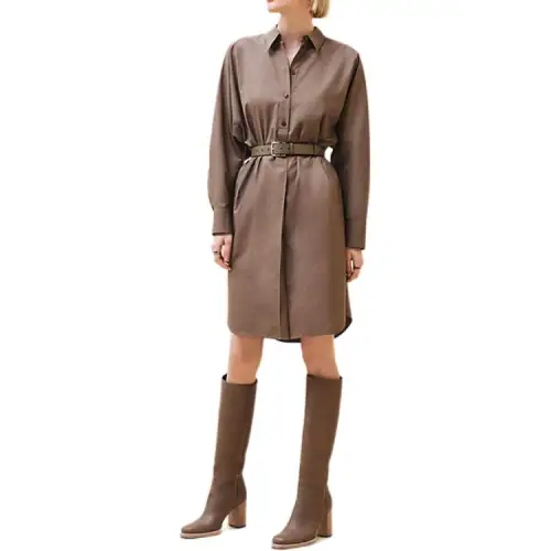 HERMES FW24 Long Sleeved Dress Women's Gray