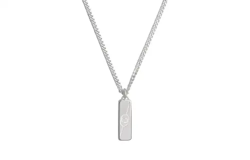 GUCCI Sterling Silver Diagonal Interlocking G Necklace