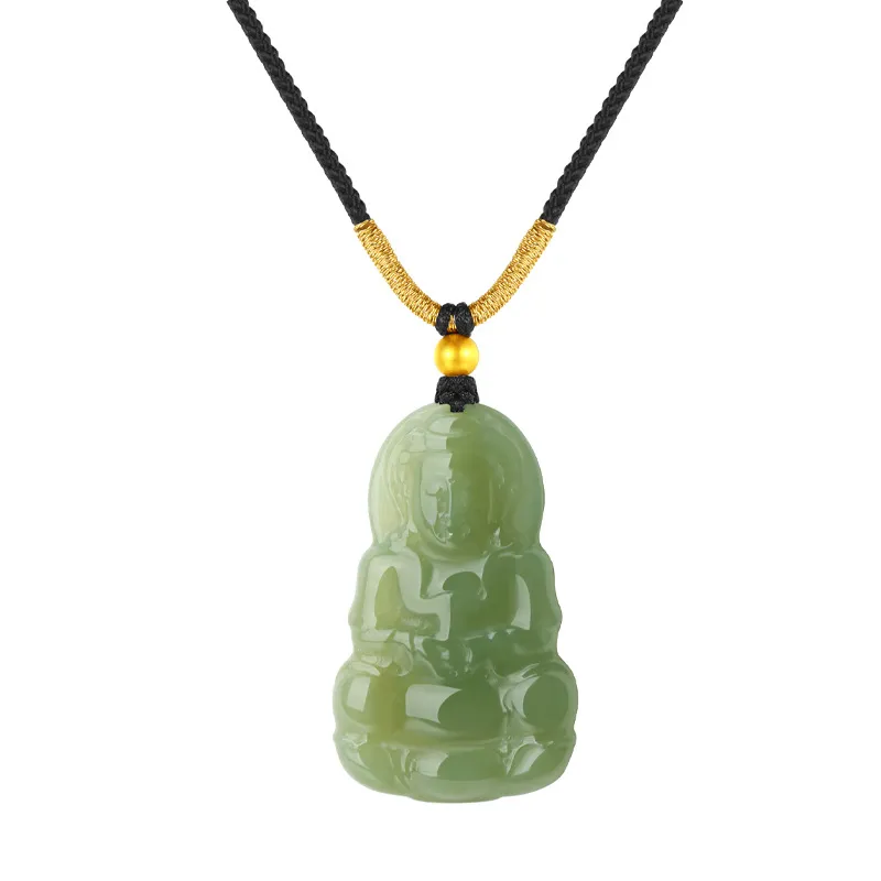 LOVING Hetian Jade Necklaces Pale Greenish White Jade Unisex