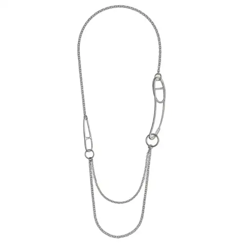 HERMES 925 Sterling Silver Necklaces Women's Silver