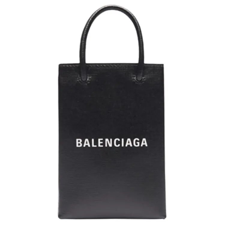 Balenciaga Shopping Phone Holder Bag Black