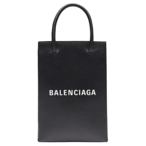 Balenciaga Shopping Phone Holder Bag Black