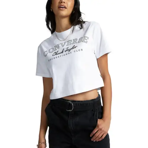 Converse T Shirts Women's White Crew Neck Moderate Other