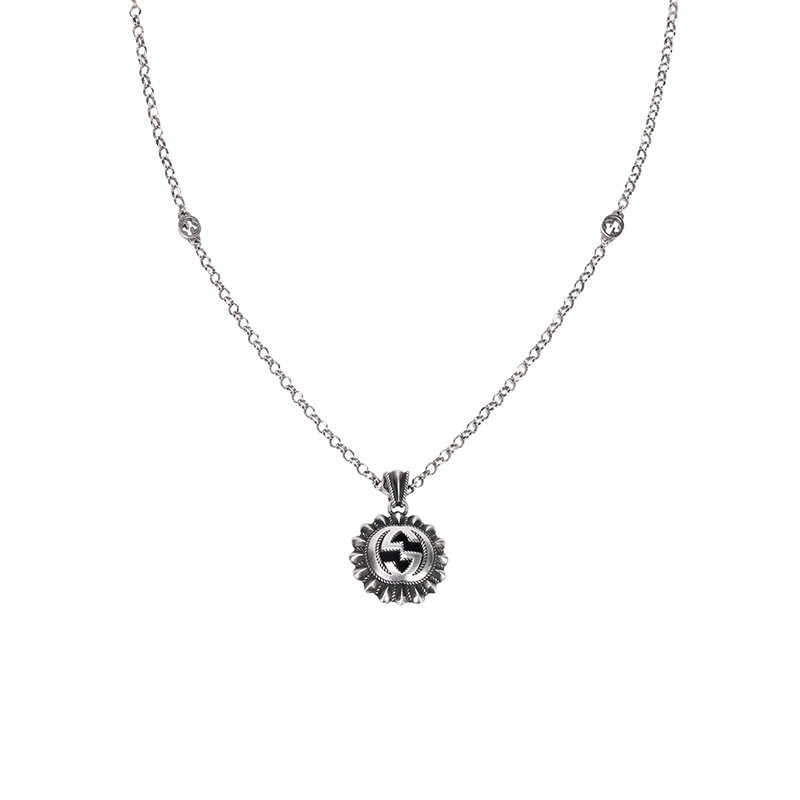 Мужская цепочка Gucci Interlocking G (серебряная)