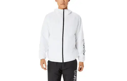 ASICS Jackets Men's White Hooded Moderate Other