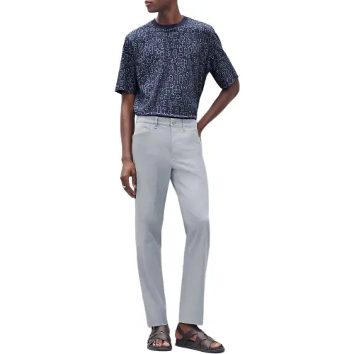 HERMES Jeans Men's Gray Blue Moderate Straight Fit Pants