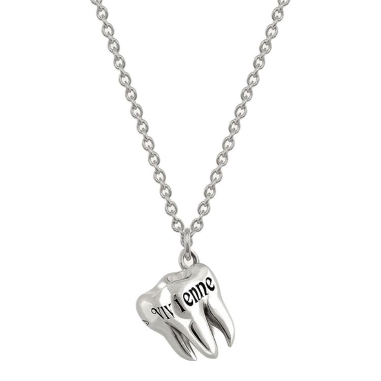 Vivienne Westwood Brass platinum golden necklace, print
