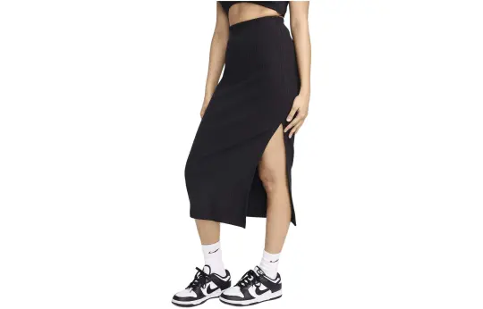 Nike Sportswear Chill Knit Casual Long Skirt Women's Black