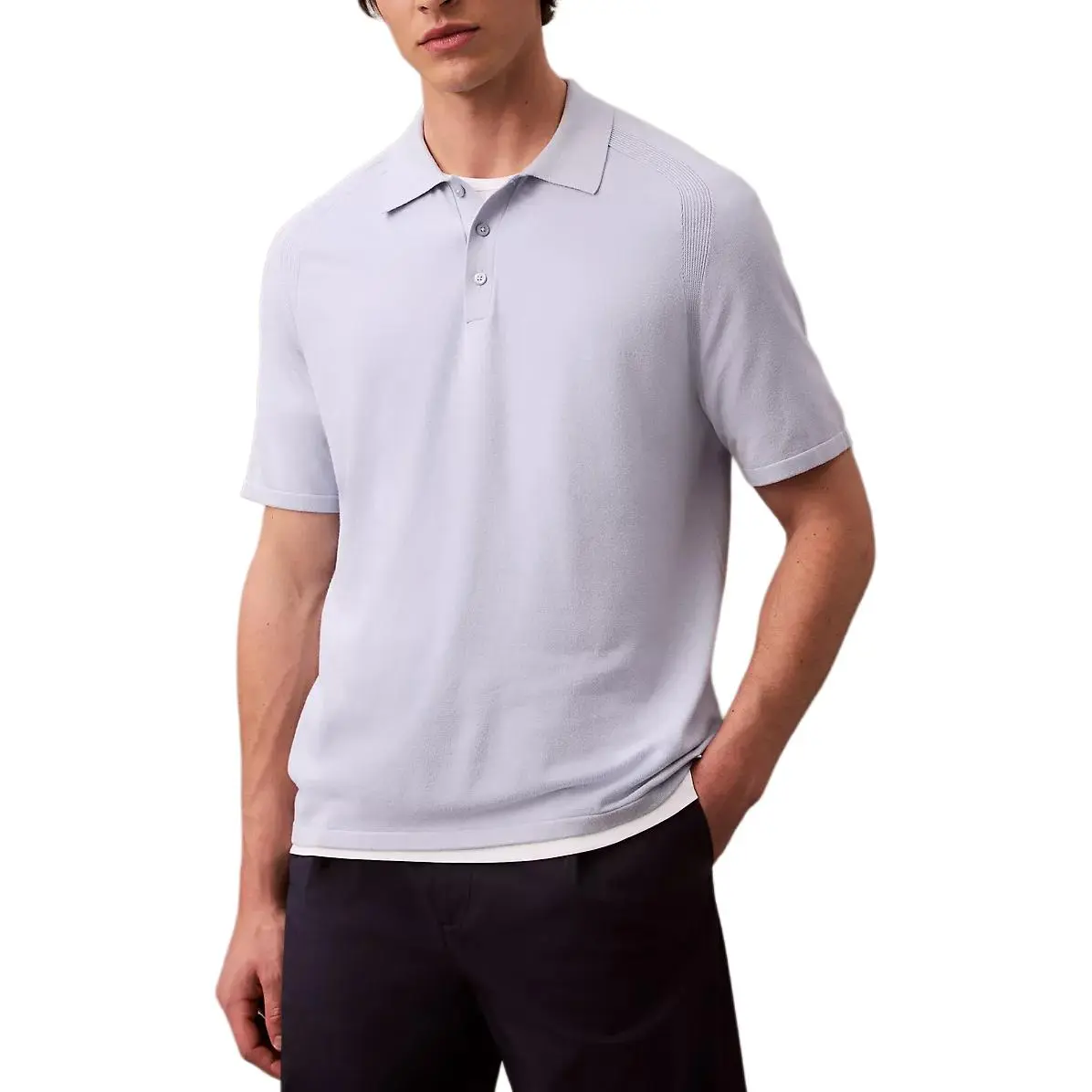 Calvin Klein Polo Shirts Men's Purple Polo Collar Moderate Other