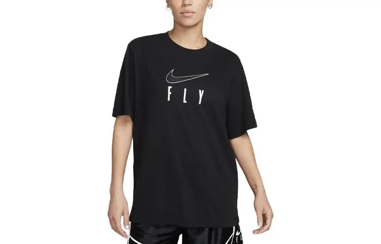 Nike Drop Shoulder Sleeve Short Sleeved T Shirts Women's Black