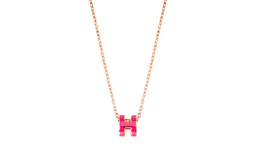 HERMES POP H Necklaces Women's Chain Rose Gold