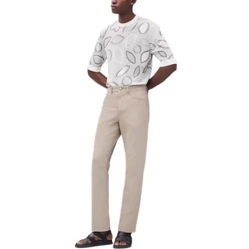 HERMES Jeans Men's Gray Moderate Straight Fit Pants