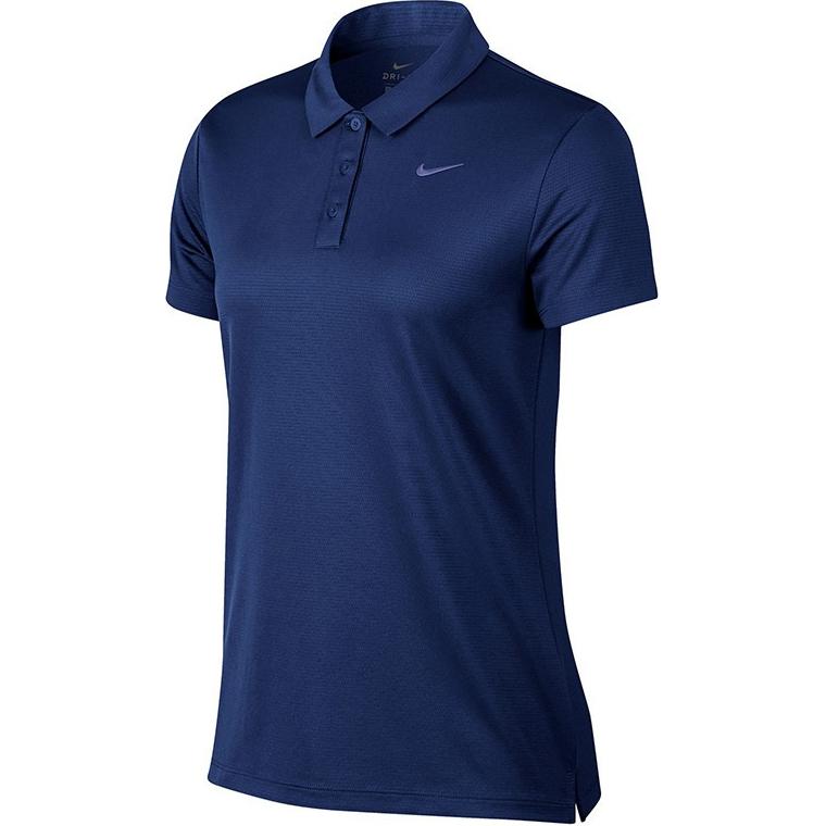 Nike Polo Shirts Women's Navy Blue Polo Collar Moderate Straight Fit