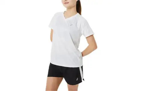 Asics Ready Set Lyte V Neck T Shirt Women's White