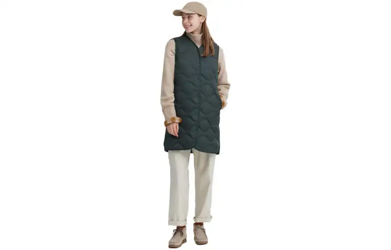 UNIQLO Down Vests Women's Black Collarless Moderate Other