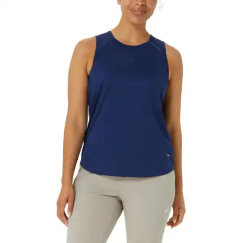 ASICS Tank Tops Women's Blue Crew Neck Moderate Straight Fit