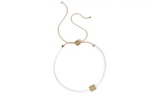 MIU MIU Logo charm Beaded Choker Necklace