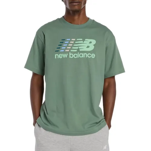 New Balance T Shirts Unisex Green Crew Neck