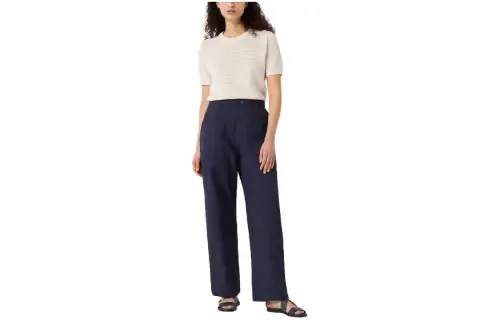 UNIQLO X INES DE LA FRESSANGE UNIQLO X Ines De La Fressange Casual Pants Women's Navy Blue Moderate Straight Fit Pants